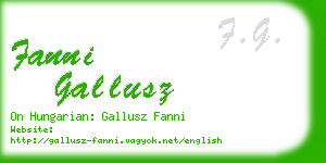 fanni gallusz business card